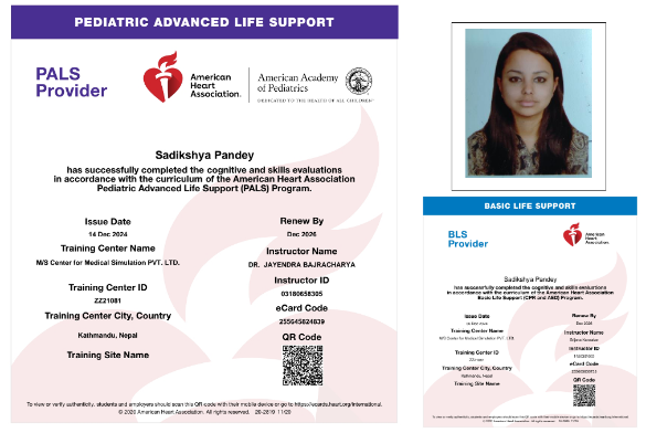 American Heart Association (AHA) BLS and PALS Certificate Course